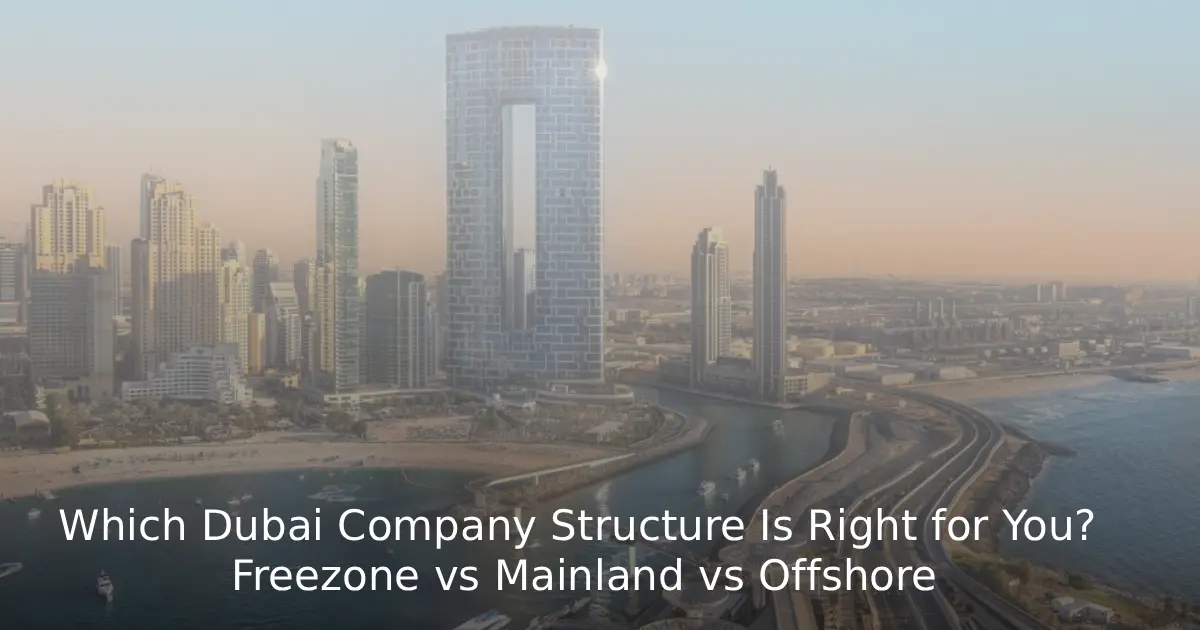 Freezone vs Mainland vs Offshore Dubai (2026) Which Structure Is Right for You