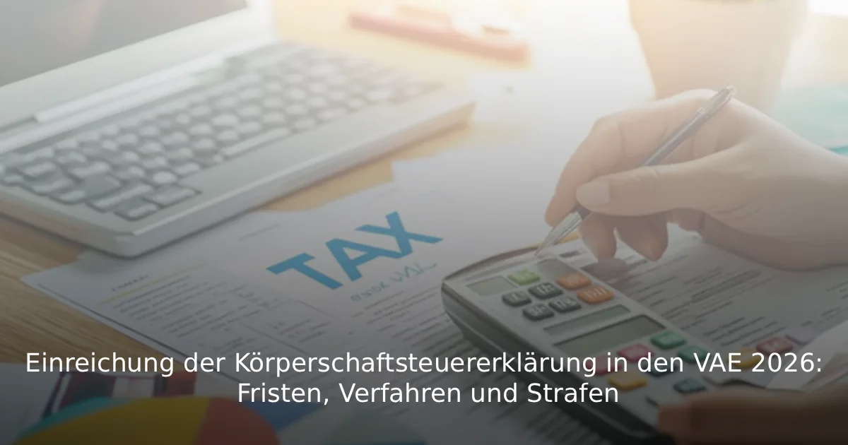 Einreichung der Körperschaftsteuererklärung in den VAE 2026 Fristen, Verfahren und Strafen
