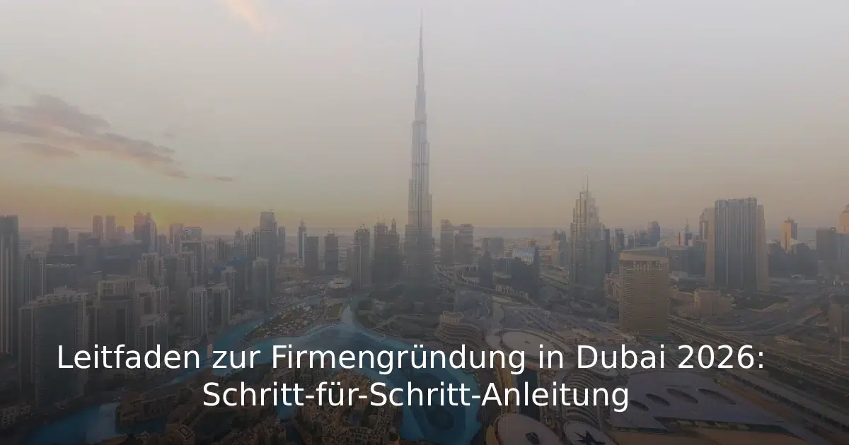 Leitfaden zur Firmengründung in Dubai 2026 Prozess in Dubai Schritt für Schritt Volle Zeitleiste, Checkliste und Kosten