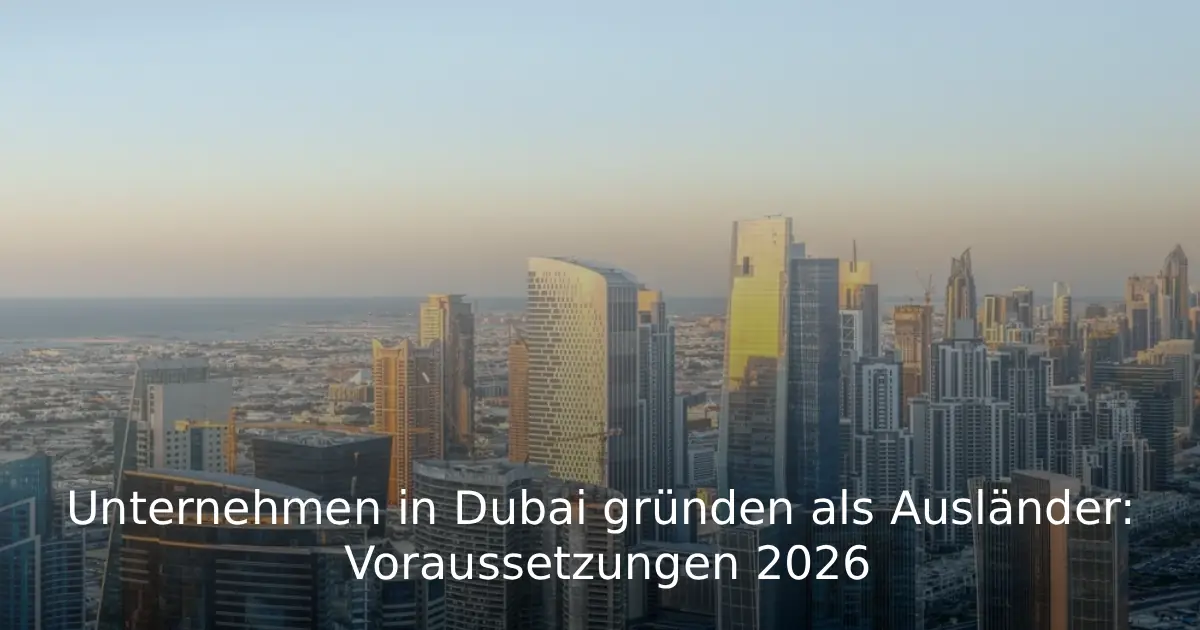 Unternehmen in Dubai gründen als Ausländer Voraussetzungen 2026