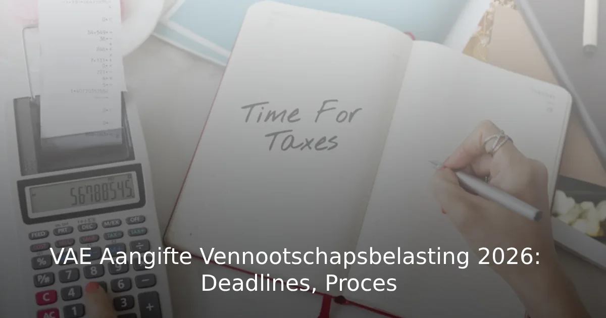 VAE Aangifte vennootschapsbelasting 2026: deadlines, proces en boetes