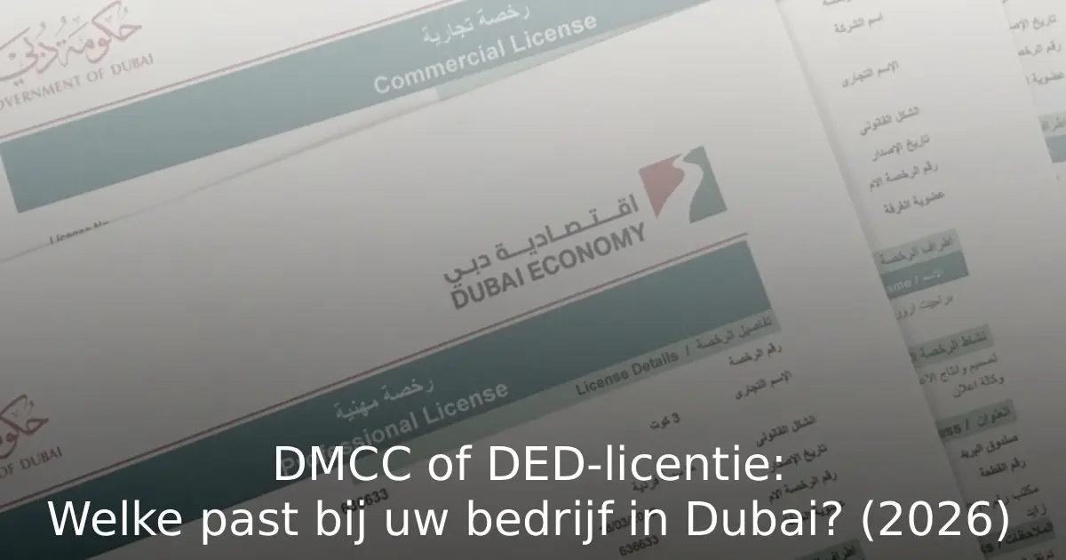 DMCC of DED-licentie Welke past bij uw bedrijf in Dubai (2026)