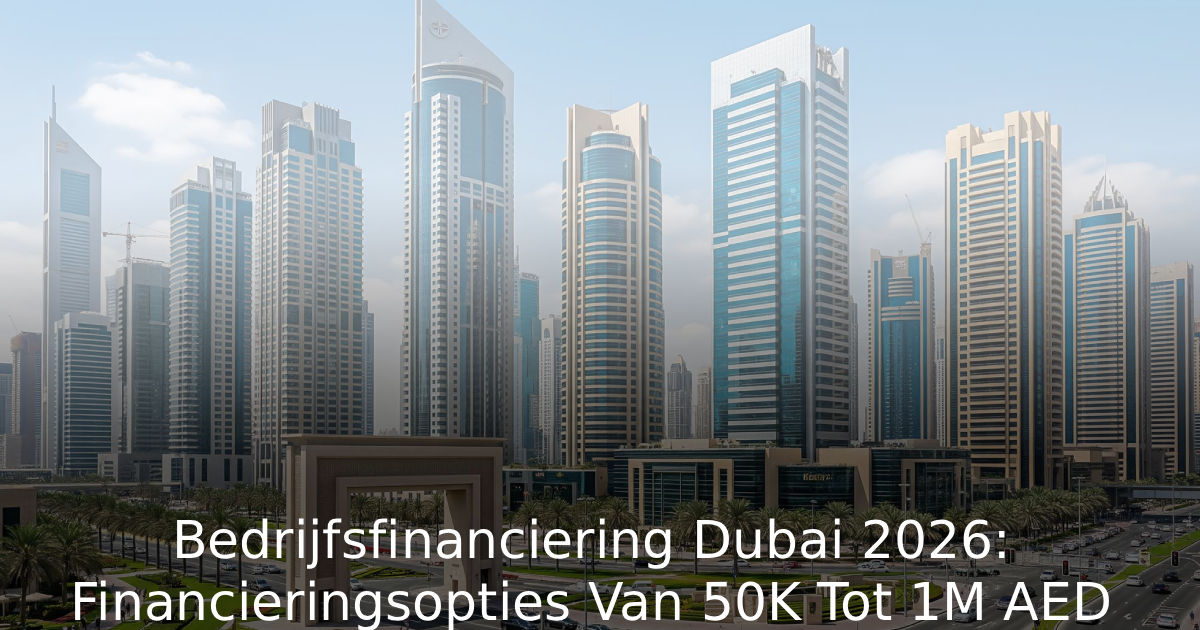 Bedrijfsfinanciering Dubai 2026 Financieringsopties Van 50K Tot 1M AED