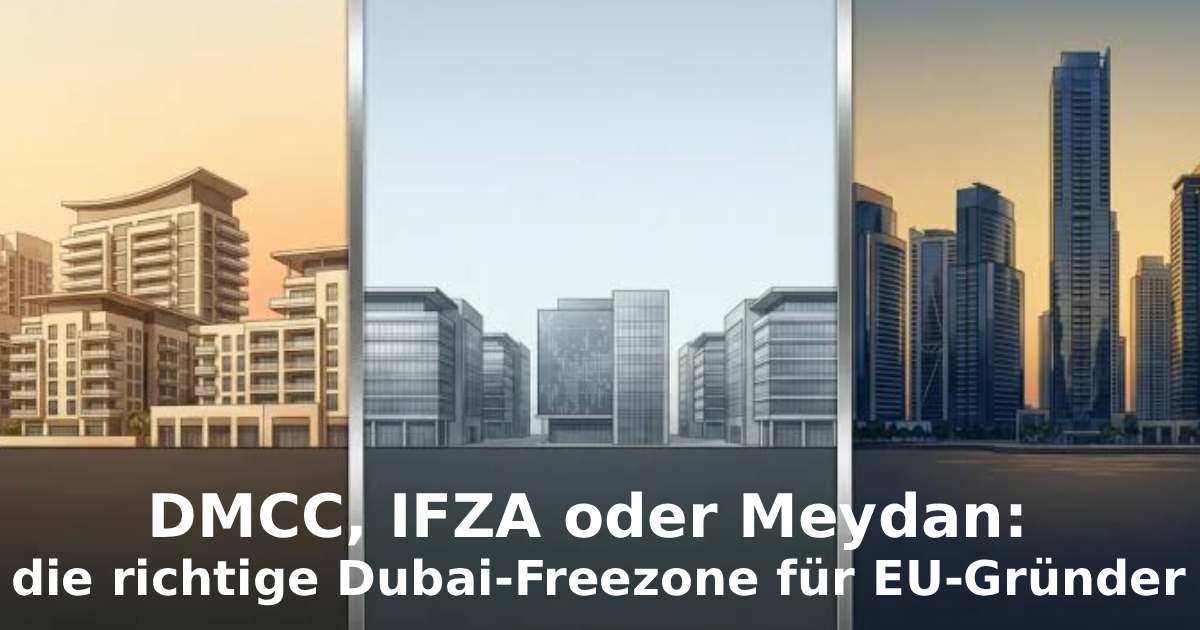 DMCC, IFZA oder Meydan die richtige Dubai-Freezone für EU-Gründer