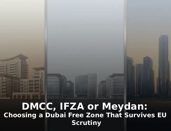 DMCC, IFZA or Meydan Choosing a Dubai Free Zone That Survives EU Scrutiny.
