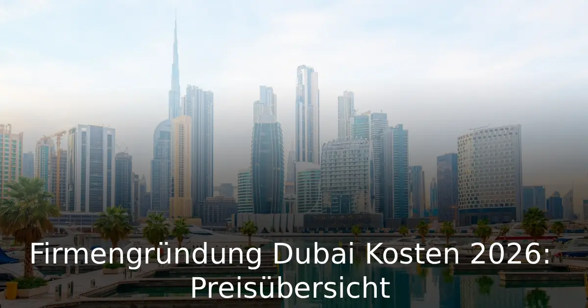 Firmengründung Dubai Kosten 2026 Preisübersicht
