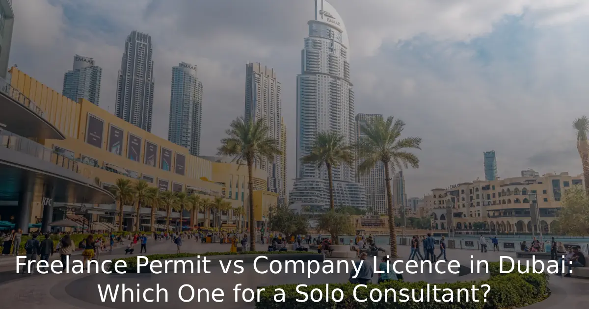 Freelance Permit vs Company Licence in Dubai Which One for a Solo Consultant