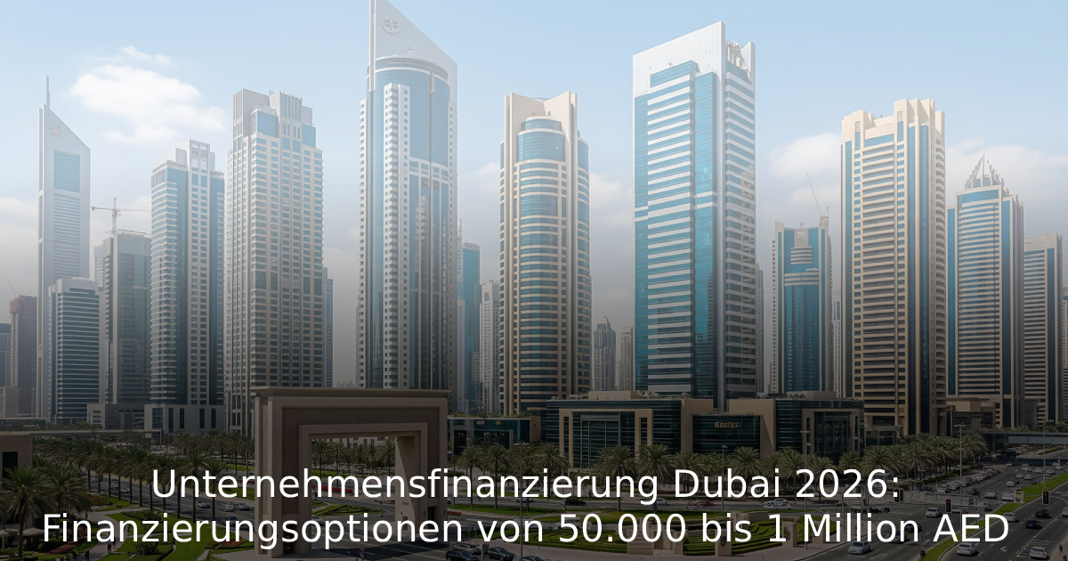 Unternehmensfinanzierung Dubai 2026 Finanzierungsoptionen von 50.000 bis 1 Million AED