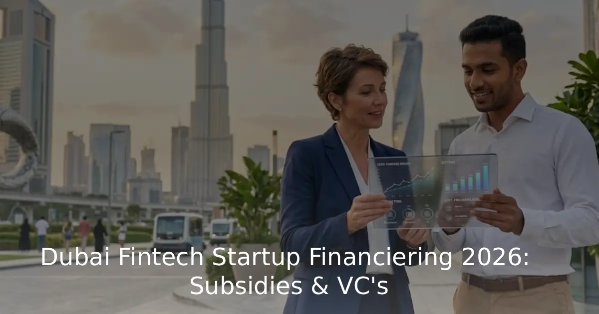 Dubai Fintech Startup Financiering 2026 Subsidies & VC