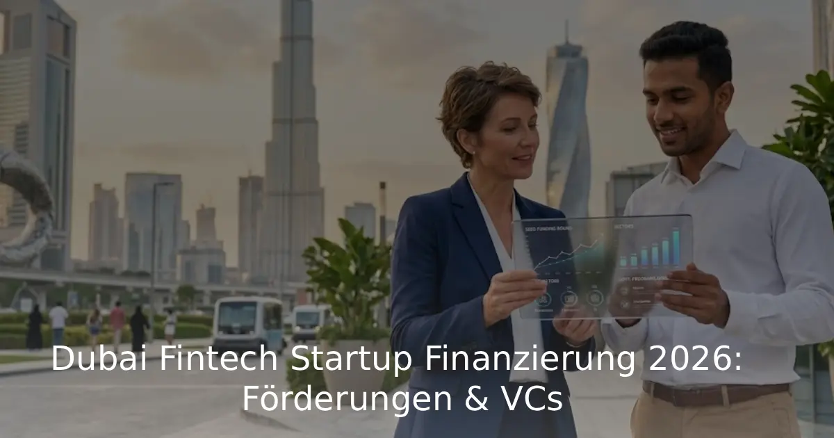 Dubai Fintech Startup Finanzierung 2026 Förderungen & VCs